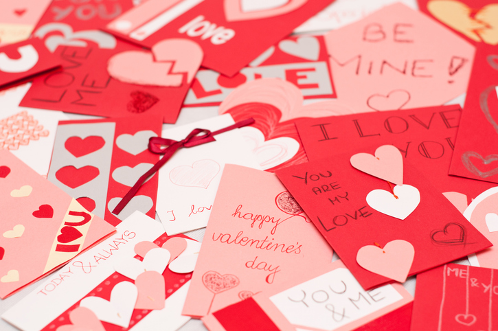 set of valentines cards 