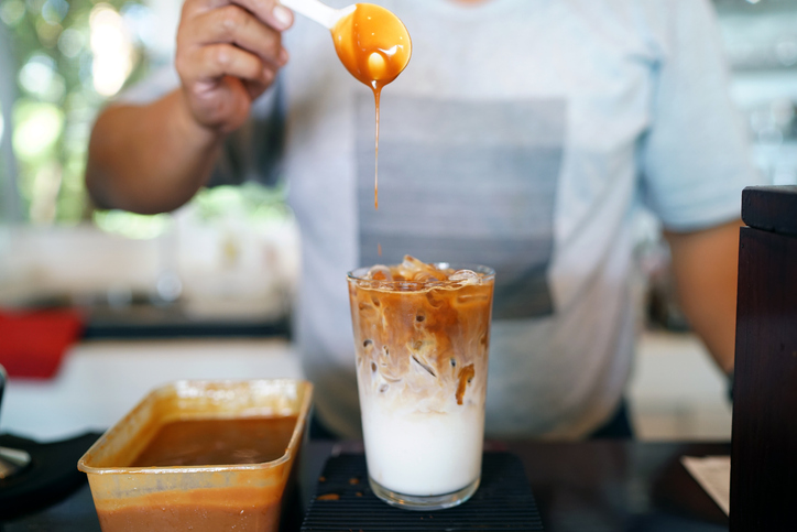 Iced Caramel Macchiato .